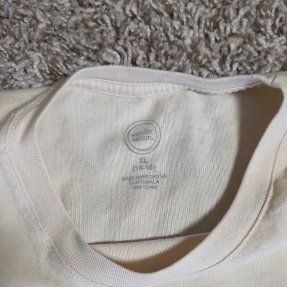 Boys Beige Basic Cotton T Shirt XL 14-16 Wonder Nation - Picture 3 of 6